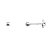 Pendientes Oro Blanco Bolita 3 mm